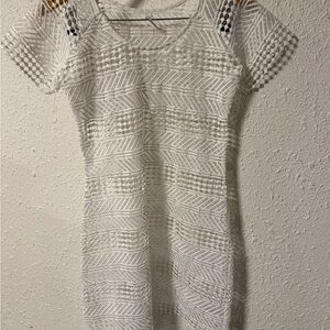 Zinke white geometric lace swim cover up white party bridal